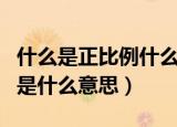 什么是正比例什么是反比例（正比例和反比例是什么意思）