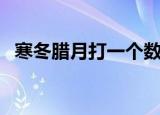 寒冬腊月打一个数字（寒冬腊月打一数字）