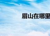 眉山在哪里（眉山位置介绍）