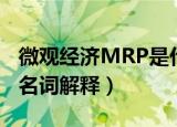 微观经济MRP是什么意思（微观经济MRP的名词解释）