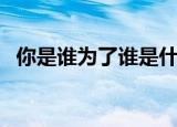 你是谁为了谁是什么歌（为了谁歌词介绍）
