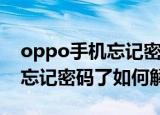 oppo手机忘记密码了怎么解锁（oppo手机忘记密码了如何解锁）