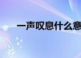 一声叹息什么意思（一声叹息的意思）