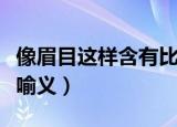 像眉目这样含有比喻义的词语还有（眉目的比喻义）