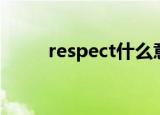 respect什么意思（respect解释）