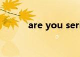 are you serious还是seriously