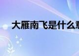 大雁南飞是什么意思（大雁南飞的意思）