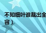 不知细叶谁裁出全诗（不知细叶谁裁出全诗内容）