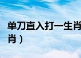 单刀直入打一生肖相关图片（单刀直入打一生肖）