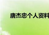 唐杰忠个人资料（关于唐杰忠的简介）