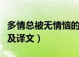 多情总被无情恼的意思（多情总被无情恼原文及译文）