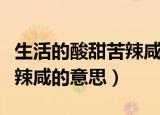 生活的酸甜苦辣咸指的是什么（生活的酸甜苦辣咸的意思）
