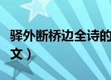 驿外断桥边全诗的意思（卜算子咏梅原诗及译文）