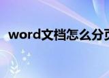 word文档怎么分页（word文档如何分页）