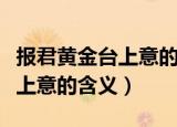 报君黄金台上意的意是什么意思（报君黄金台上意的含义）
