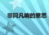 非同凡响的意思（词语非同凡响的意思）