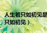 人生若只如初见是什么意思（如何理解人生若只如初见）