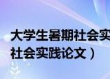 大学生暑期社会实践论文怎么写（大学生暑期社会实践论文）