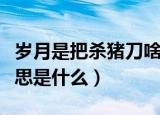 岁月是把杀猪刀啥意思（岁月是把杀猪刀的意思是什么）