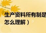 生产资料所有制是什么意思（生产资料所有制怎么理解）