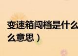 变速箱闯档是什么意思（变速箱闯档应该是什么意思）