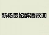 新杨贵妃醉酒歌词（新杨贵妃醉酒歌词列述）