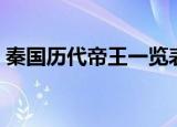 秦国历代帝王一览表（秦国历史帝王表排名）