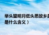 举头望明月低头思故乡具体的意思（举头望明月低头思故乡是什么含义）