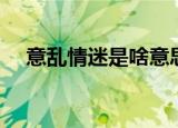 意乱情迷是啥意思（意乱情迷什么意思）