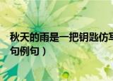 秋天的雨是一把钥匙仿写比喻句（秋天的雨是一把钥匙比喻句例句）