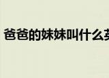 爸爸的妹妹叫什么英文（爸爸的妹妹叫什么）