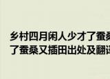 乡村四月闲人少才了蚕桑又插田的意思（乡村四月闲人少才了蚕桑又插田出处及翻译）
