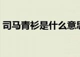 司马青衫是什么意思（司马青衫典故是什么）