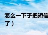 怎么一下子把短信都删了（我把你的短信都删了）