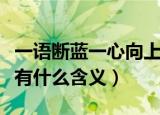一语断蓝一心向上的意思（一语断蓝一心向上有什么含义）