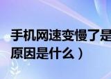 手机网速变慢了是什么原因（手机网速变慢了原因是什么）