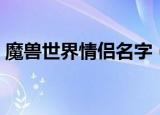 魔兽世界情侣名字（魔兽世界情侣名字推荐）