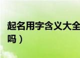 起名用字含义大全（你都理解这些名字的意思吗）