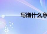 写谱什么意思（谱写的意思）