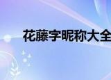 花藤字昵称大全（花藤字体网名推荐）