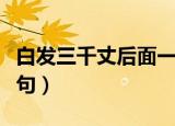 白发三千丈后面一句是啥（白发三千丈的下一句）