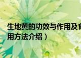 生地黄的功效与作用及食用方法（生地黄的功效与作用及食用方法介绍）