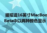  据报道16英寸MacBook Pro在macOS Catalina 10.15.1 Beta中以两种颜色显示