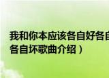我和你本应该各自好各自坏是什么歌（我和你本应该各自好各自坏歌曲介绍）