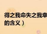 得之我命失之我幸的意思（得之我命失之我幸的含义）