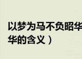 以梦为马不负昭华什么意思（以梦为马不负昭华的含义）