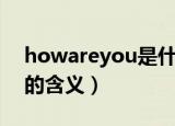 howareyou是什么意思中文（howareyou的含义）