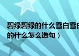 碧绿碧绿的什么雪白雪白的什么（碧绿碧绿的什么雪白雪白的什么怎么造句）