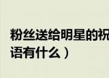 粉丝送给明星的祝福语（粉丝送给明星的祝福语有什么）