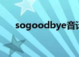 sogoodbye音译歌词（sogoodbye）